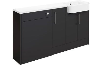 Atlas 1542mm Basin  WC & 1 Door Unit Pack (LH) - Matt Graphite Grey