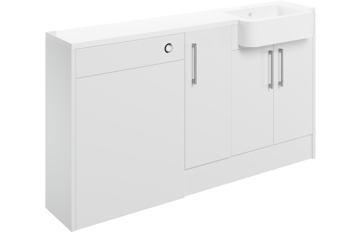Atlas 1542mm Basin  WC & 1 Door Unit Pack (RH) - White Gloss