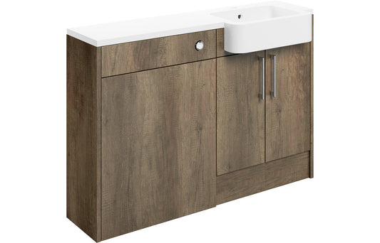 Atlas 1242mm Basin & WC Unit Pack (RH) - Nebraska Oak