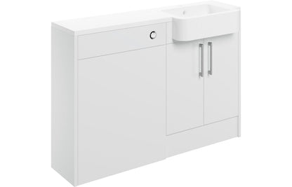 Atlas 1242mm Basin & WC Unit Pack (LH) - White Gloss