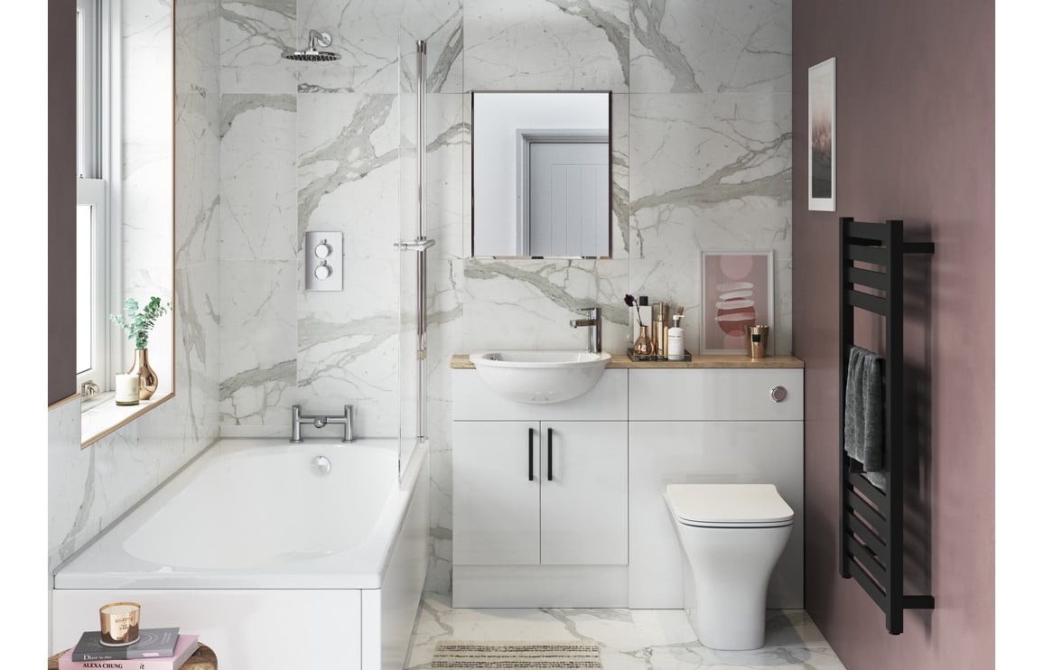 Atlas 500mm Slim WC Unit - White Gloss