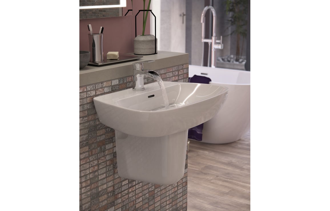 Altair 600x400mm 1TH Basin & Semi Pedestal