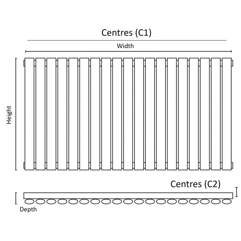 Apex Horizontal Single Radiator 
Tapping Centres
Drawing