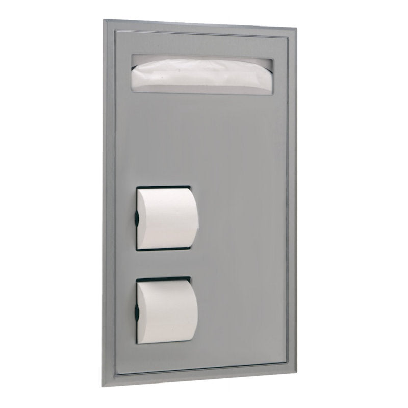 Bobrick Partition Mounted Seat Cover Dispenser and Toilet Roll Holder