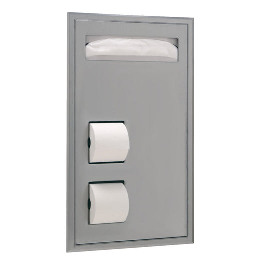 Bobrick Partition Mounted Seat Cover Dispenser and Toilet Roll Holder
