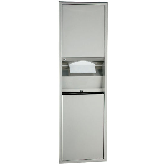 Bobrick Recessed Paper Towel Dispenser & Waste Receptacle 27.7L