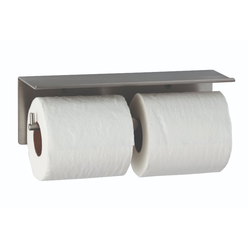 Bobrick Surface Mounted Toilet Roll Dispenser & Utility Shelf
