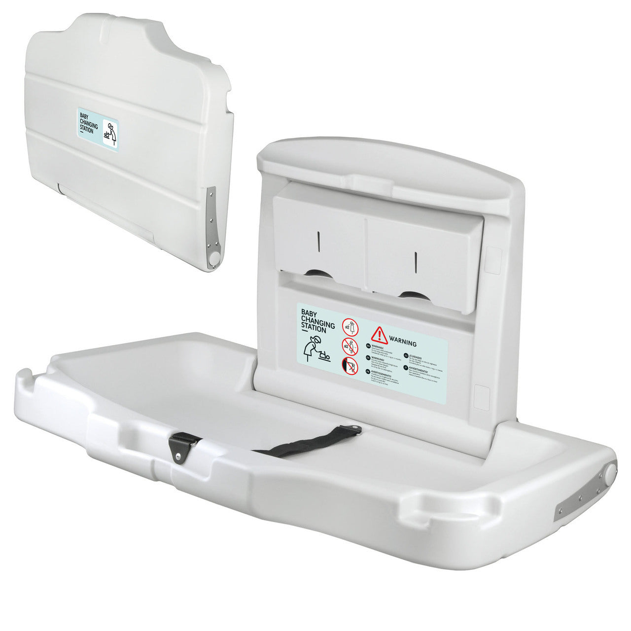 Horizontal Baby Changing Table Cream Side View