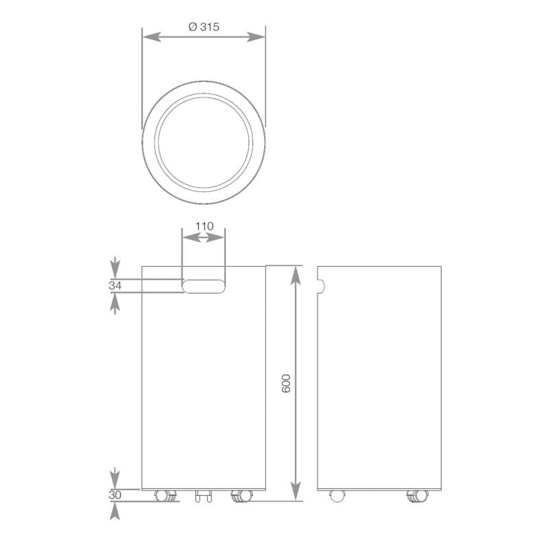Dolphin Stainless Steel Round Bin
Technical