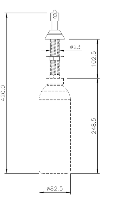 Dolphin Vanity Top 63mm Spout Soap Dispenser Drawing