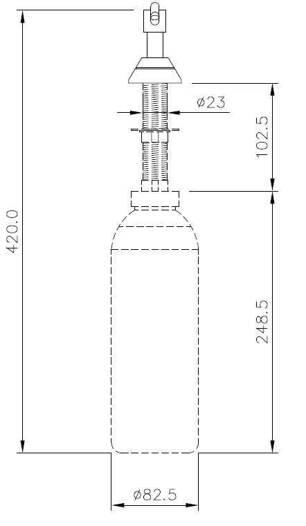 Dolphin Vanity Top 100mm Spout Soap Dispenser Drawing
