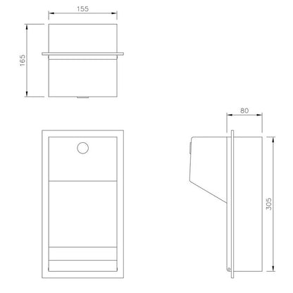 Dolphin Recessed Stainless Steel Toilet Roll Holder
technical