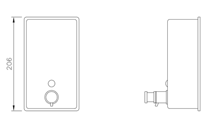 Dolphin 1200ml White Metal Vertical Soap Dispenser Drawing