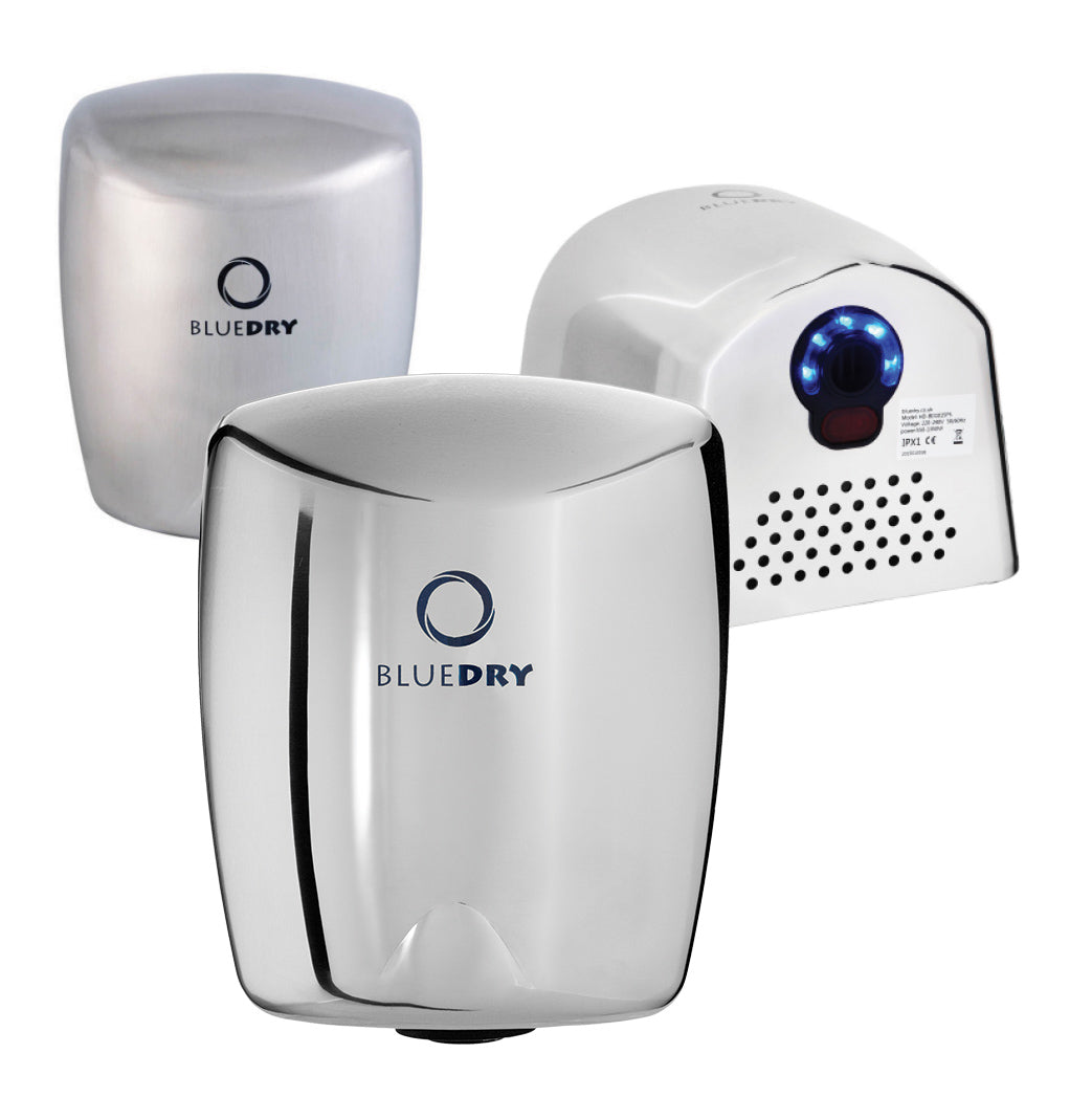 BD1015 High Speed Hand Dryers In 3 Finishes white chrome brushed