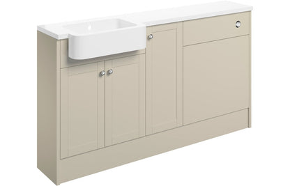 Badar 1542mm Basin  WC & 1 Door Unit Pack (LH) - Matt Latte