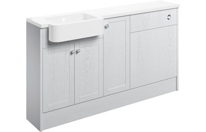 Badar 1542mm Basin  WC & 1 Door Unit Pack (RH) - Satin White Ash
