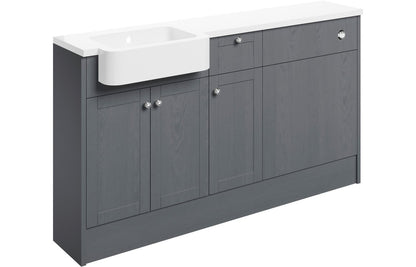 Badar 1542mm Basin  WC & 1 Drawer  1 Door Unit Pack (RH) - Grey Ash