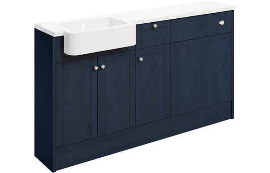 Badar 1542mm Basin  WC & 1 Drawer  1 Door Unit Pack (LH) - Indigo Ash