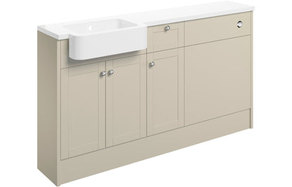 Badar 1542mm Basin  WC & 1 Drawer  1 Door Unit Pack (RH) - Matt Latte