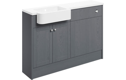 Badar 1242mm Basin & WC Unit Pack (RH) - Grey Ash