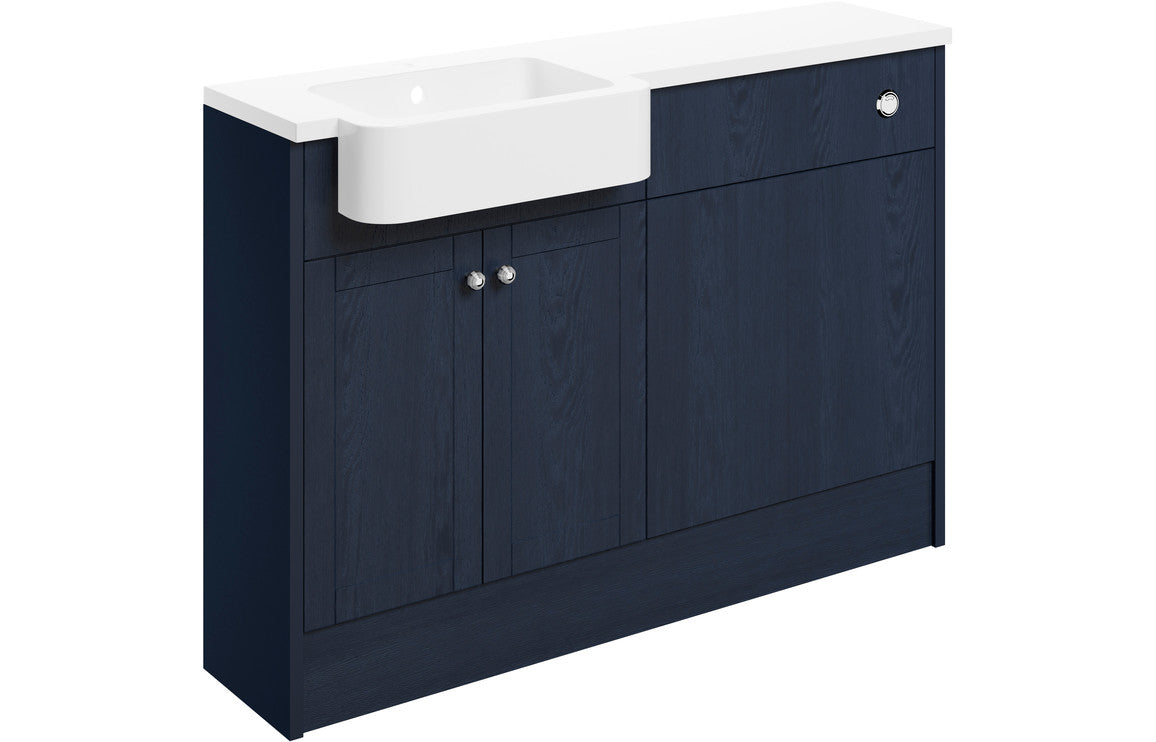 Badar 1242mm Basin & WC Unit Pack (LH) - Indigo Ash