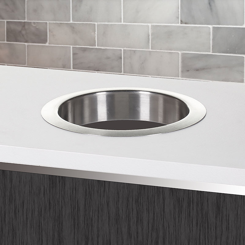 Platinum Counter Mounted Circular Waste Chute In Counter Top
