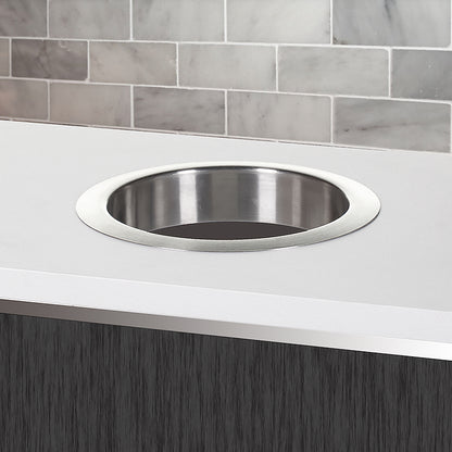 Platinum Counter Mounted Circular Waste Chute In Counter Top