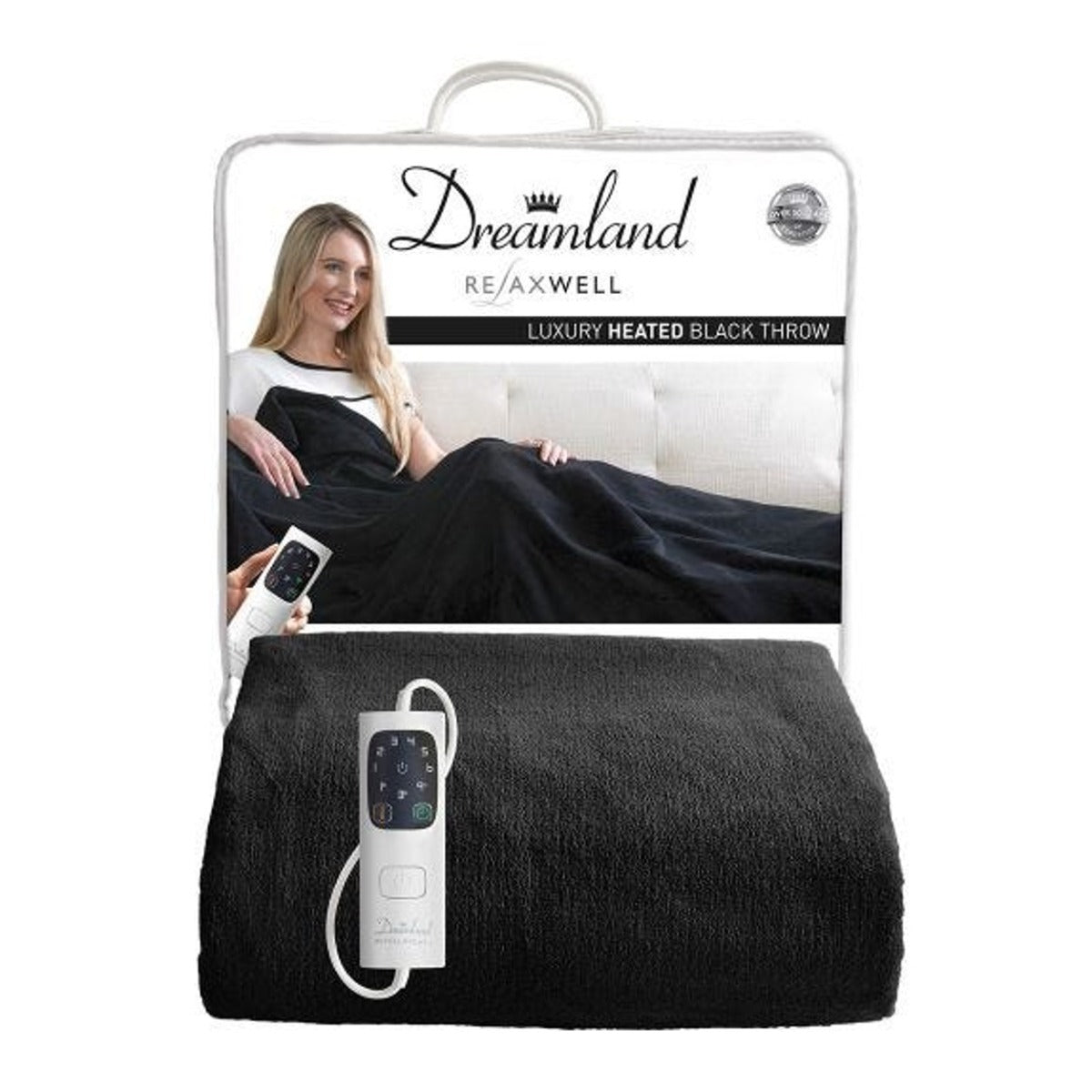 Dreamland Intelliheat Luxury Heated Throw - Black