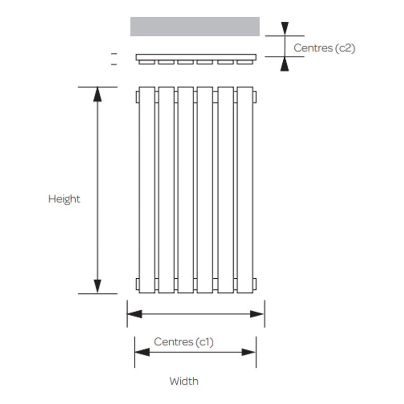 Kartell Boston Vertical Single Panel Radiator technical 