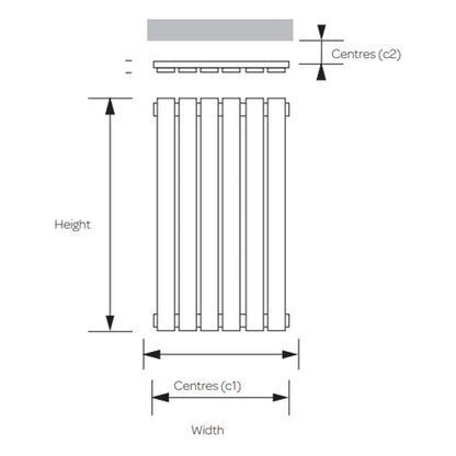Kartell Boston Vertical Single Panel Radiator technical

