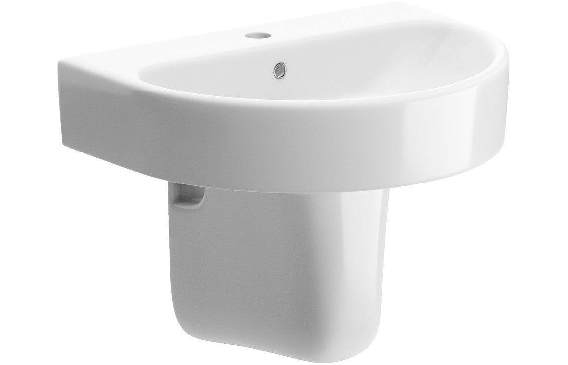 Cresida 555x430mm 1TH Basin & Semi Pedestal