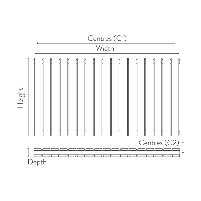 Bravo Horizontal Double Radiator
Tapping Centres
Drawing