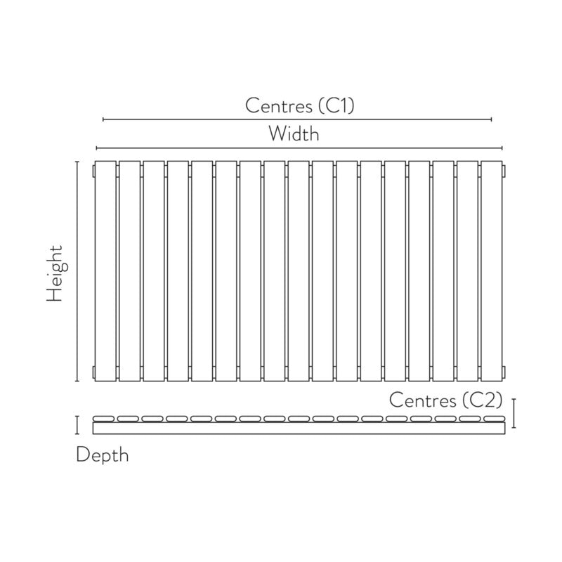 Bravo Horizontal Single Radiator
Tapping Centres
Drawing