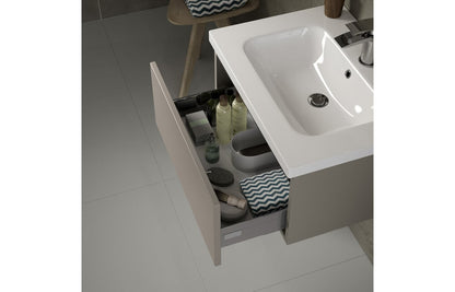 Cordelia 800mm 2 Drawer Floor Standing Basin Unit (No Top) - Latte