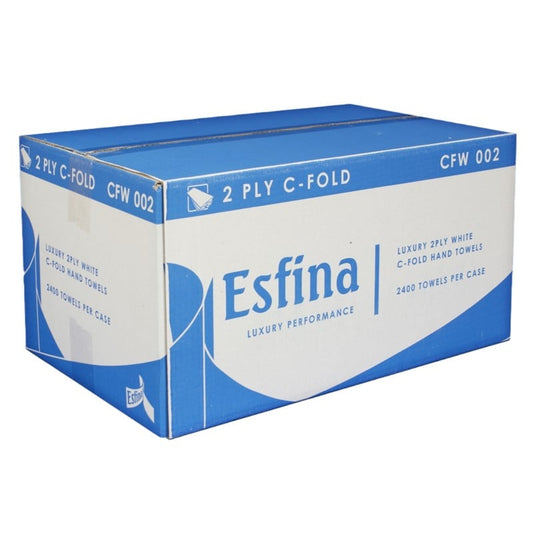 Esfina 2 Ply White C Fold Hand Towels