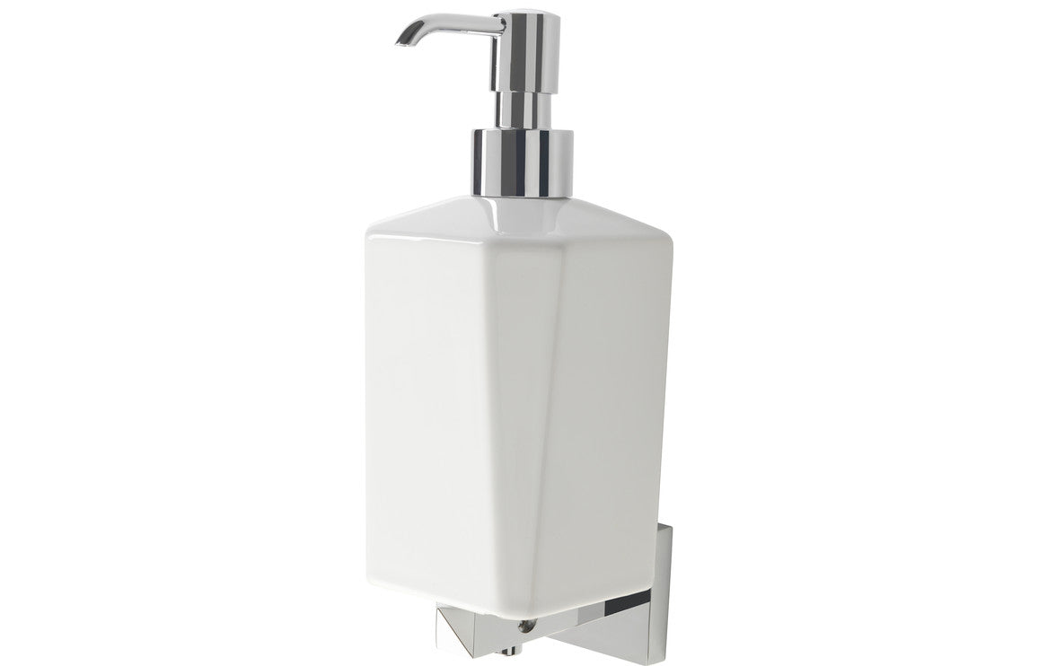 Tarak Wall Mounted Soap Dispenser - Chrome & White