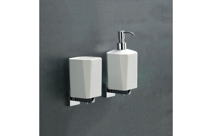 Tarak Wall Mounted Tumbler - Chrome & White