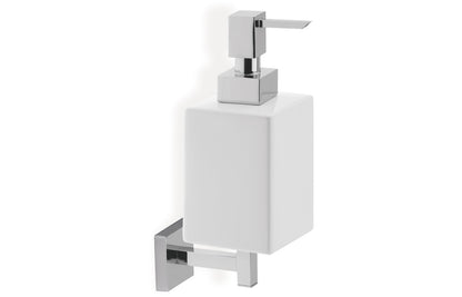 Izar Wall Mounted Soap Dispenser - Chrome & White