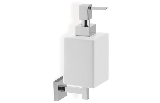 Izar Wall Mounted Soap Dispenser - Chrome & White