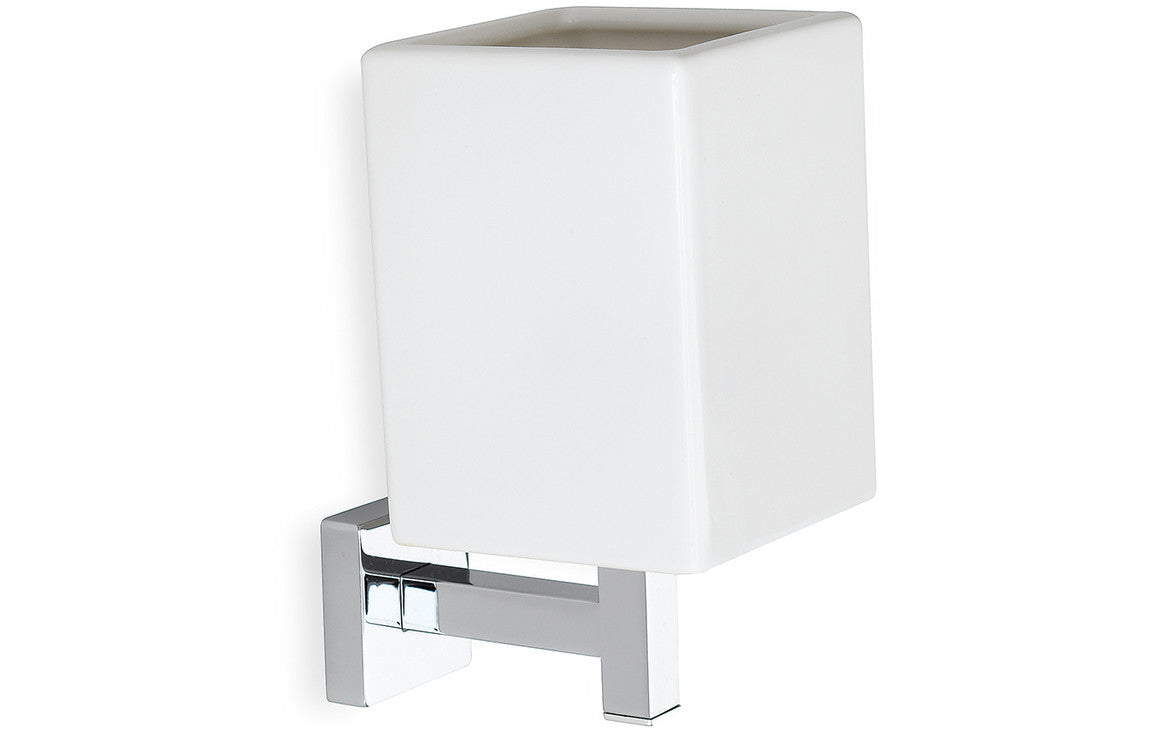 Izar Wall Mounted Tumbler - Chrome & White