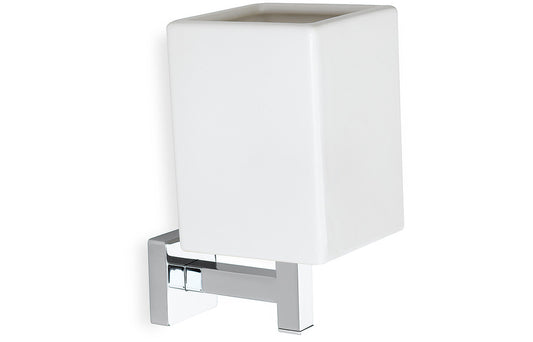 Izar Wall Mounted Tumbler - Chrome & White