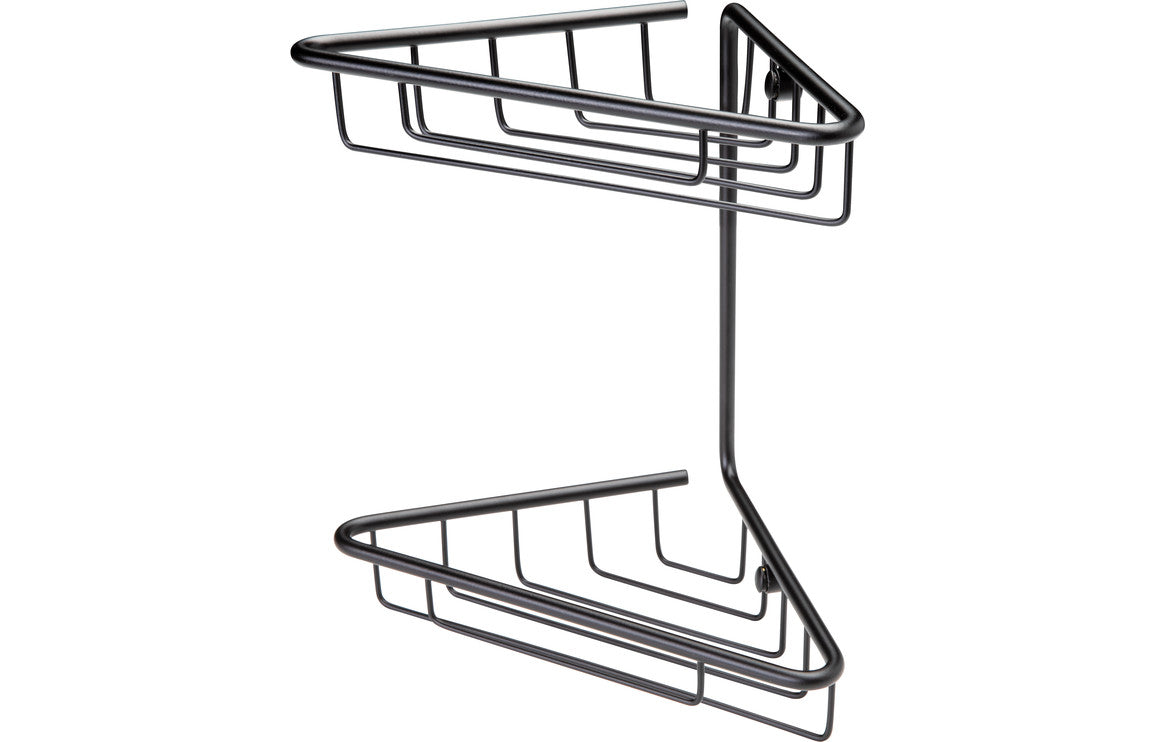 Eris 2-Tier Corner Shower Storage - Black