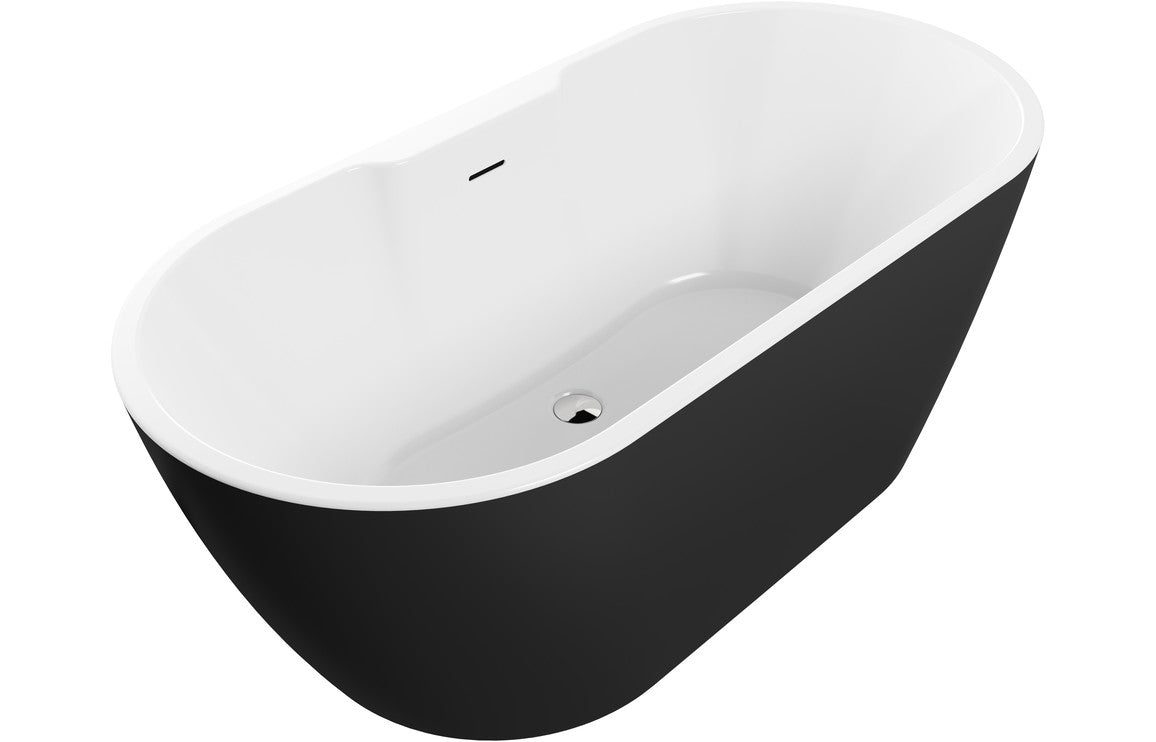 Ophelia Freestanding 1655x745x580mm 0TH Bath - Black
