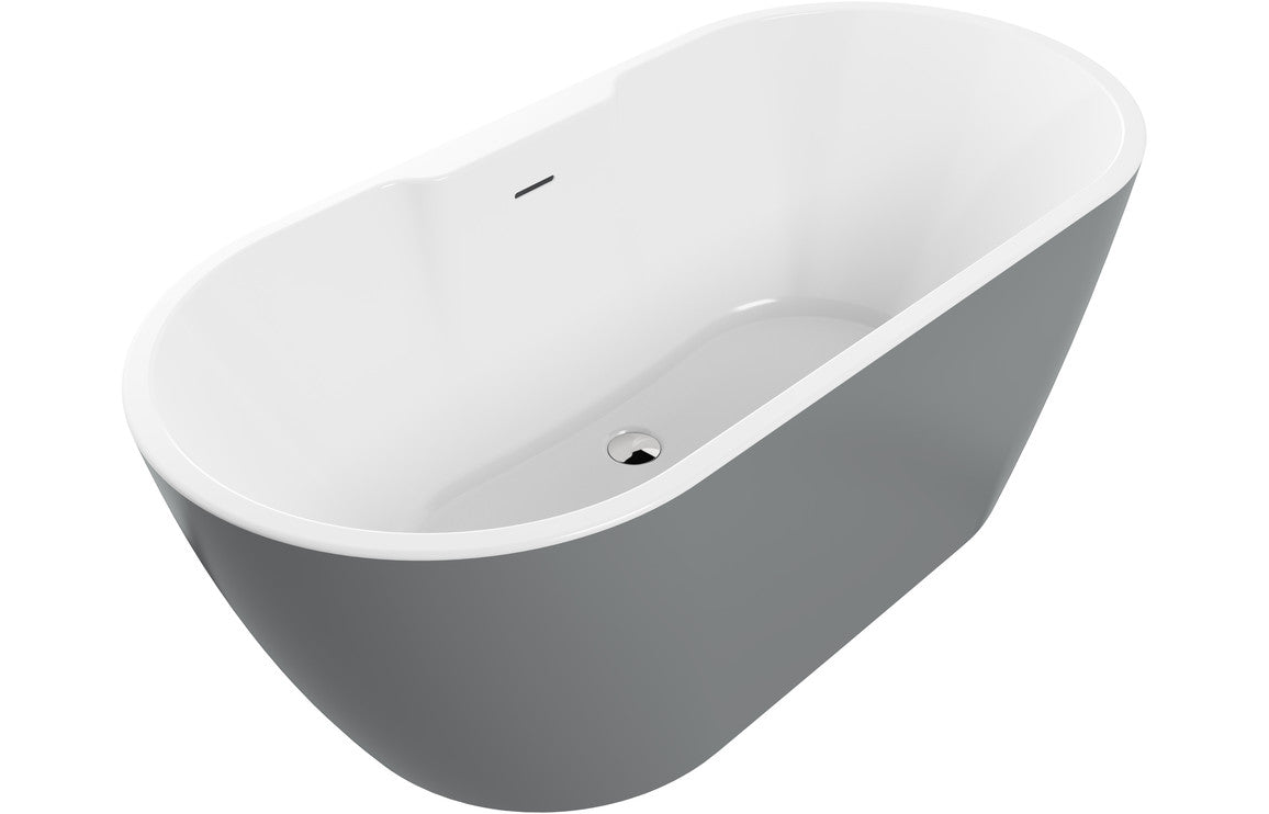 Ophelia Freestanding 1655x745x580mm 0TH Bath - Grey