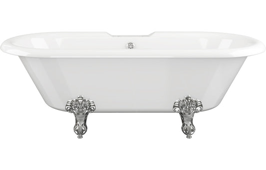Everly Freestanding 1690x740x620mm 2TH Bath w/Feet - White