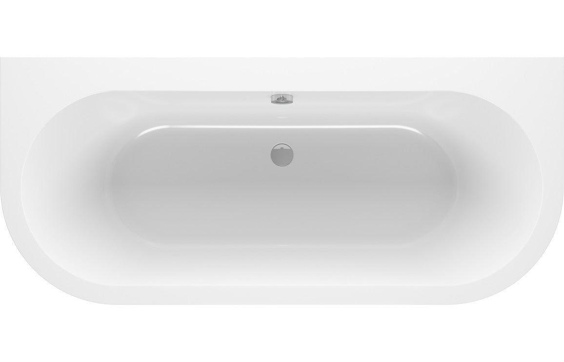 Oberon Back To Wall SUPERCAST 1700x750x600mm 0TH Bath w/Legs
