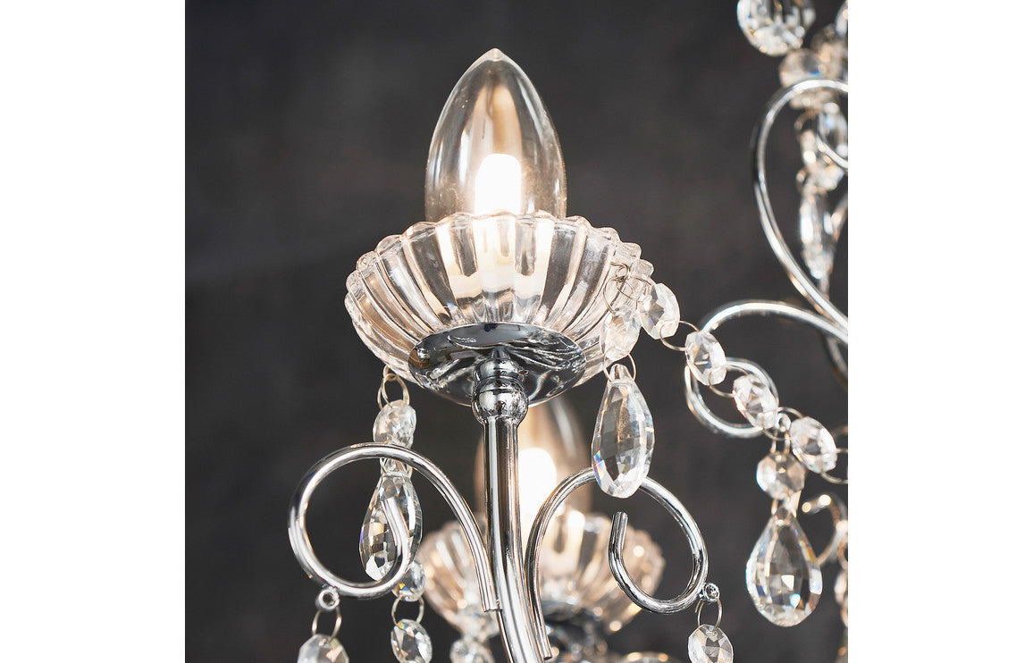 Pavo 5 Arm Chandelier Ceiling Light - Chrome
