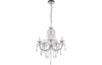 Pavo 5 Arm Chandelier Ceiling Light - Chrome