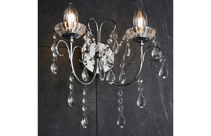 Pavo 2 Arm Chandelier Wall Light - Chrome