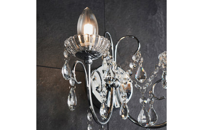 Pavo 2 Arm Chandelier Wall Light - Chrome